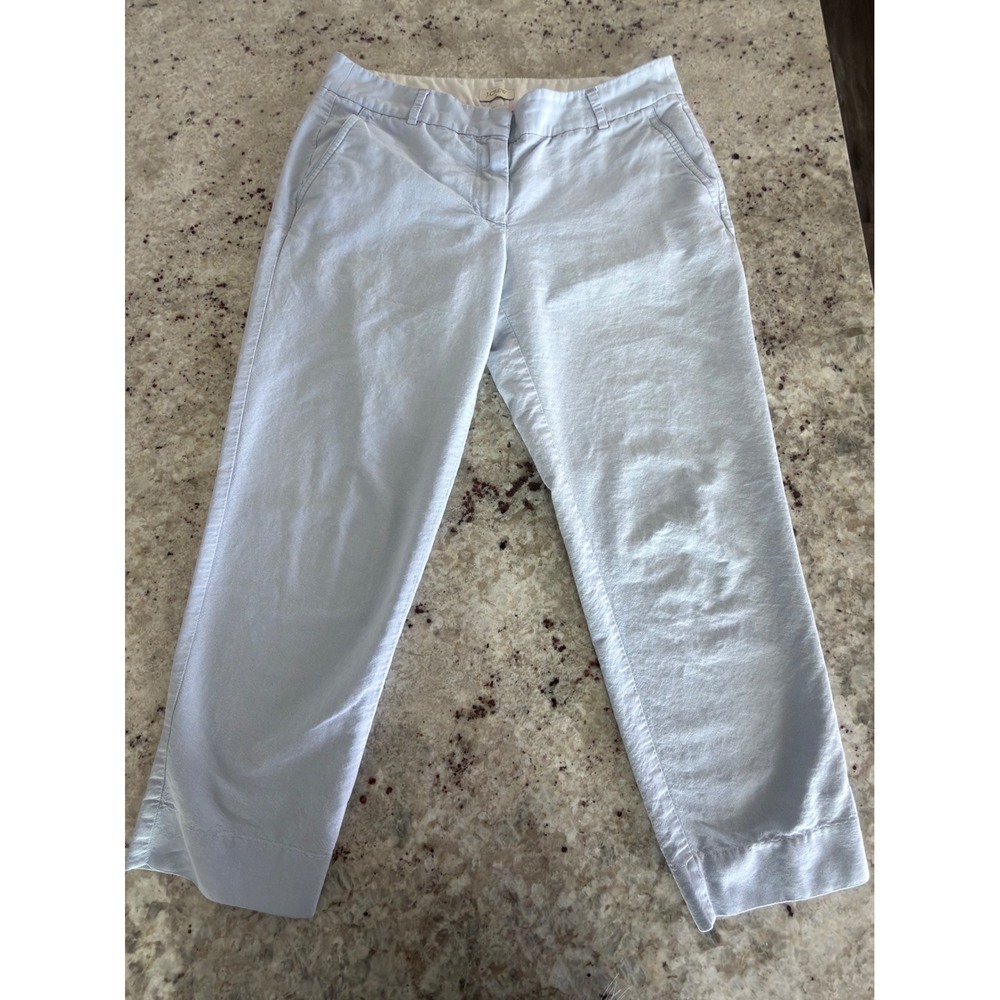 J.Crew Women's Size 8 Light Blue Cotton Ankle Pants